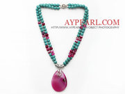Turquoise and Hot Pink Agate Necklace Is Sold At $9.97