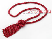 Red Coral Y Shape Tassel Necklace Is Sold At $25.98