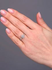 0.35ct Emerald Cut Seamless Halo Ring